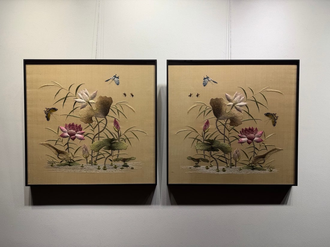 A beautiful embroidery of a lotus pond during the Republic of China (1 of 5)
