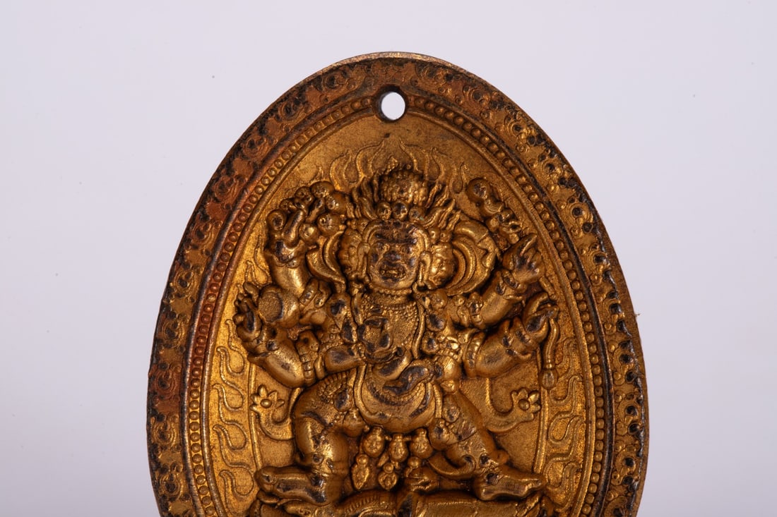 A fine copper-gilt plaque - 2