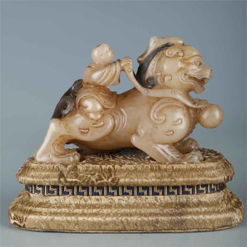 An ancient beast of the Qing Dynasty's hibiscus stone boy (1 of 9)