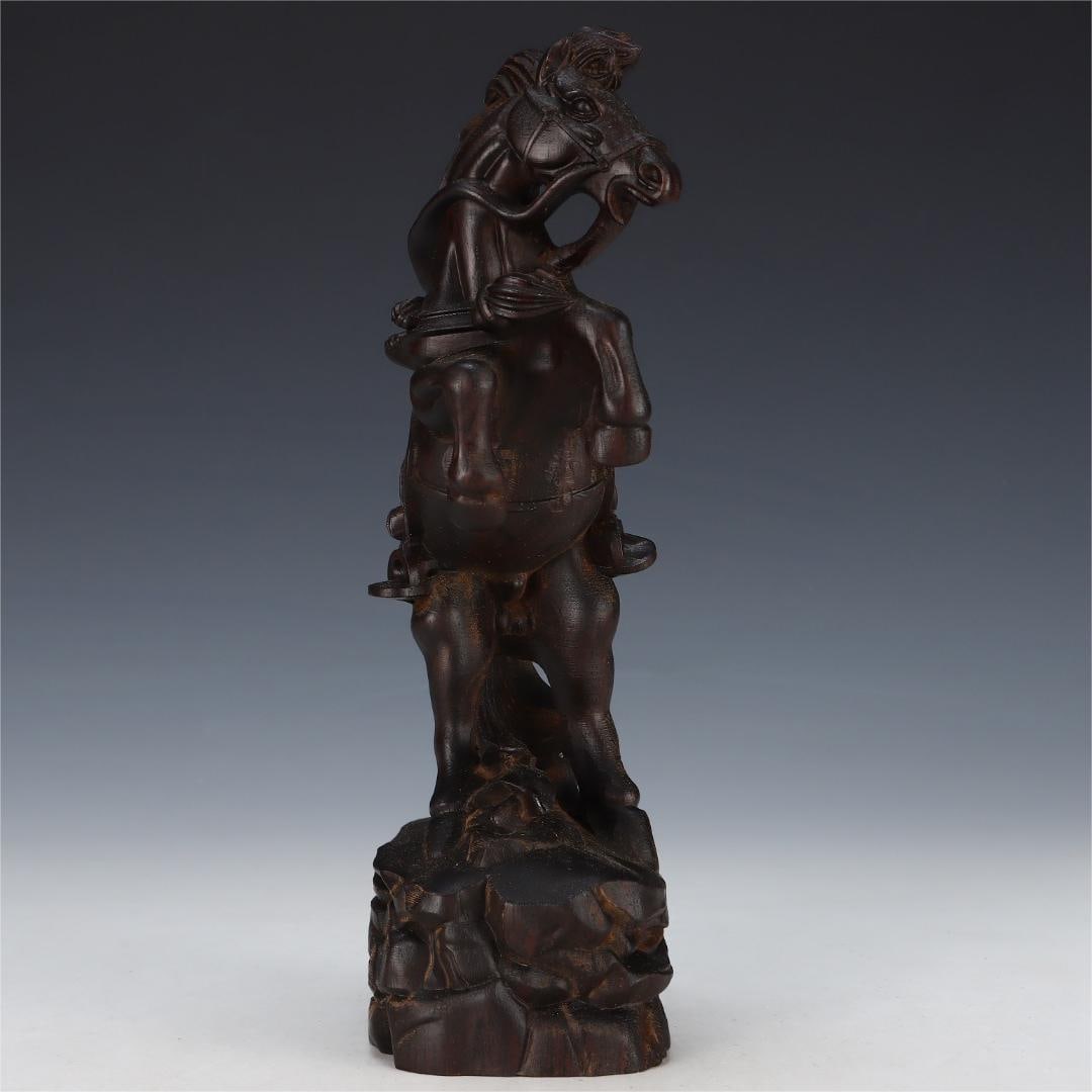 A beautiful ornament of court agarwood galloping horses (1 of 9)