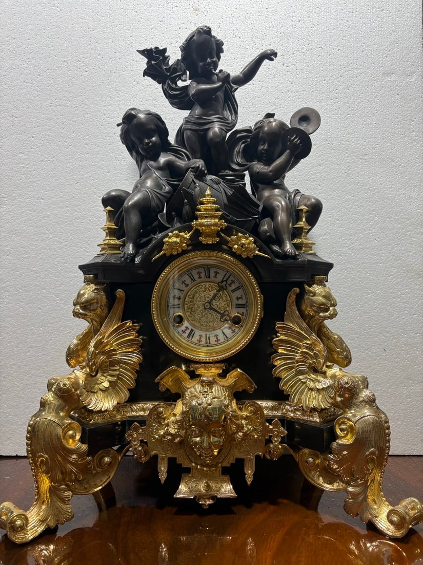 A beautifully crafted Western angel-cast bronze gilt bell (1 of 8)