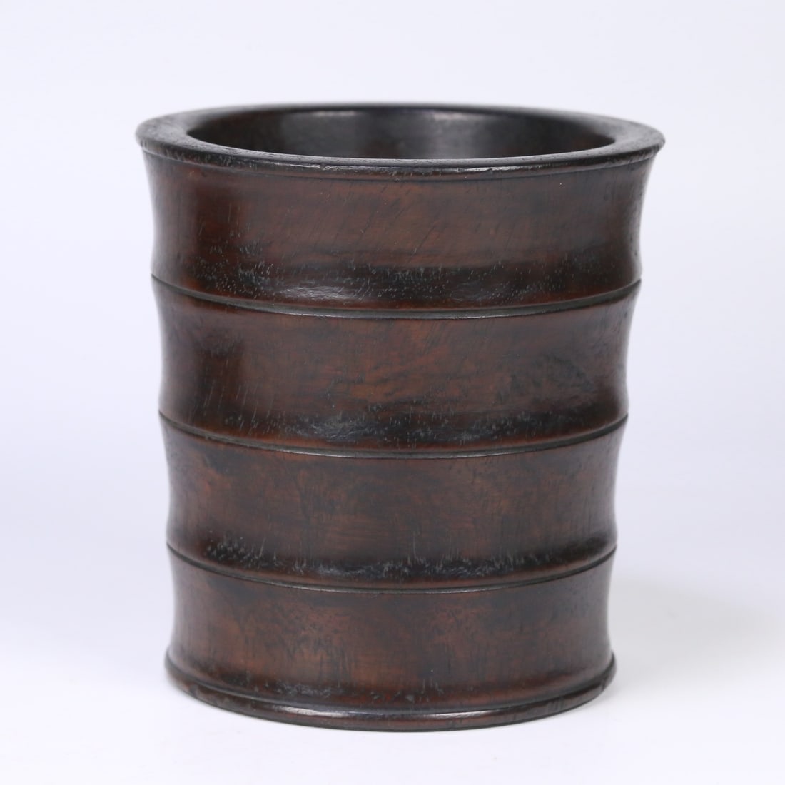 A Zitan bamboo joint brush pot from the Qing Dynasty (1 of 9)