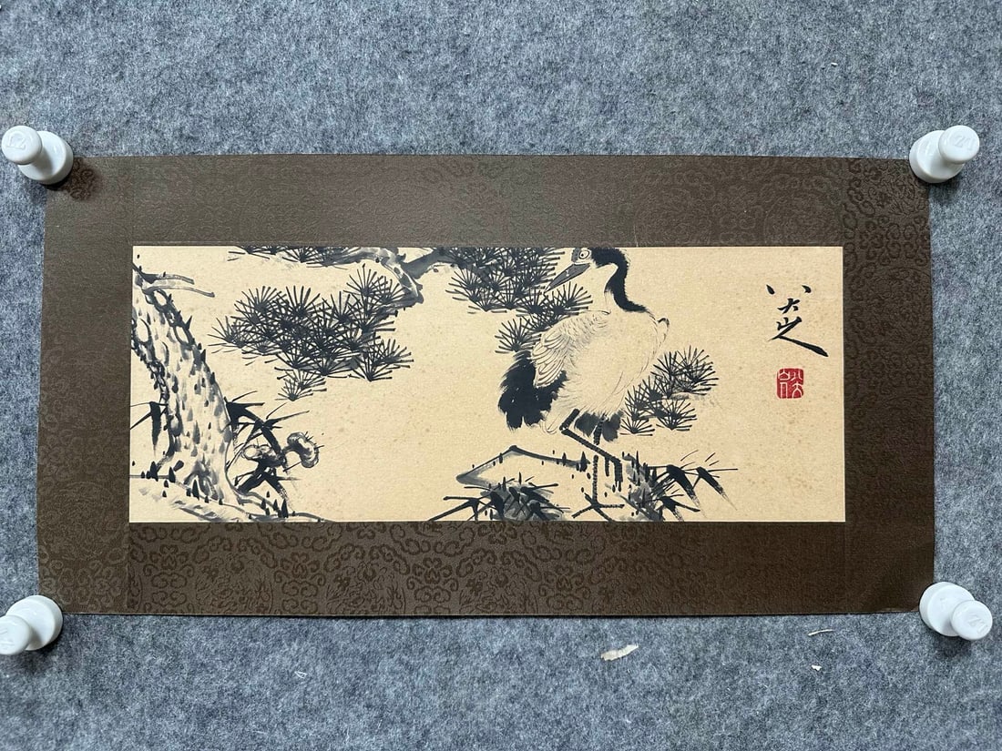 A painting of Song and Crane by Bada Shanren (1 of 5)