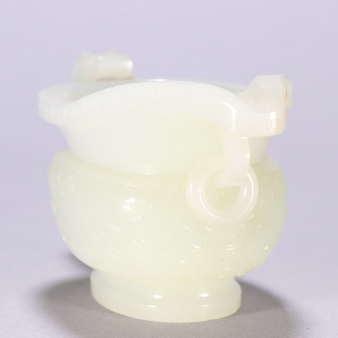 A beautiful Hetian jade dragon-patterned ewer - 3