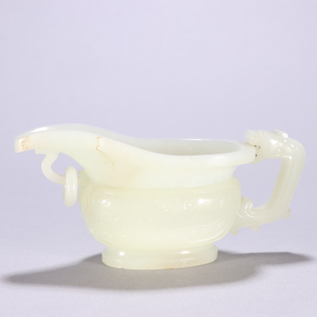 A beautiful Hetian jade dragon-patterned ewer - 4