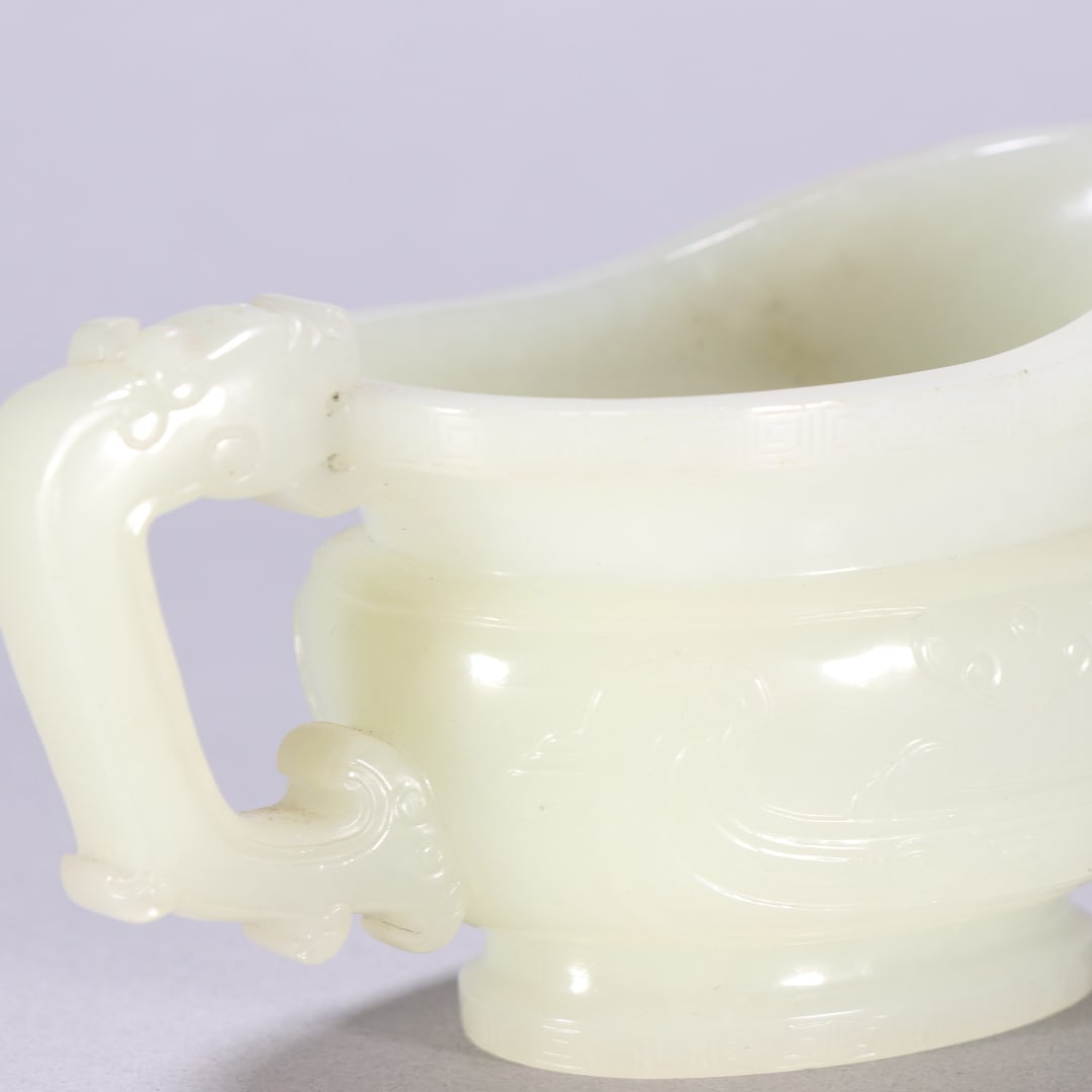 A beautiful Hetian jade dragon-patterned ewer - 7