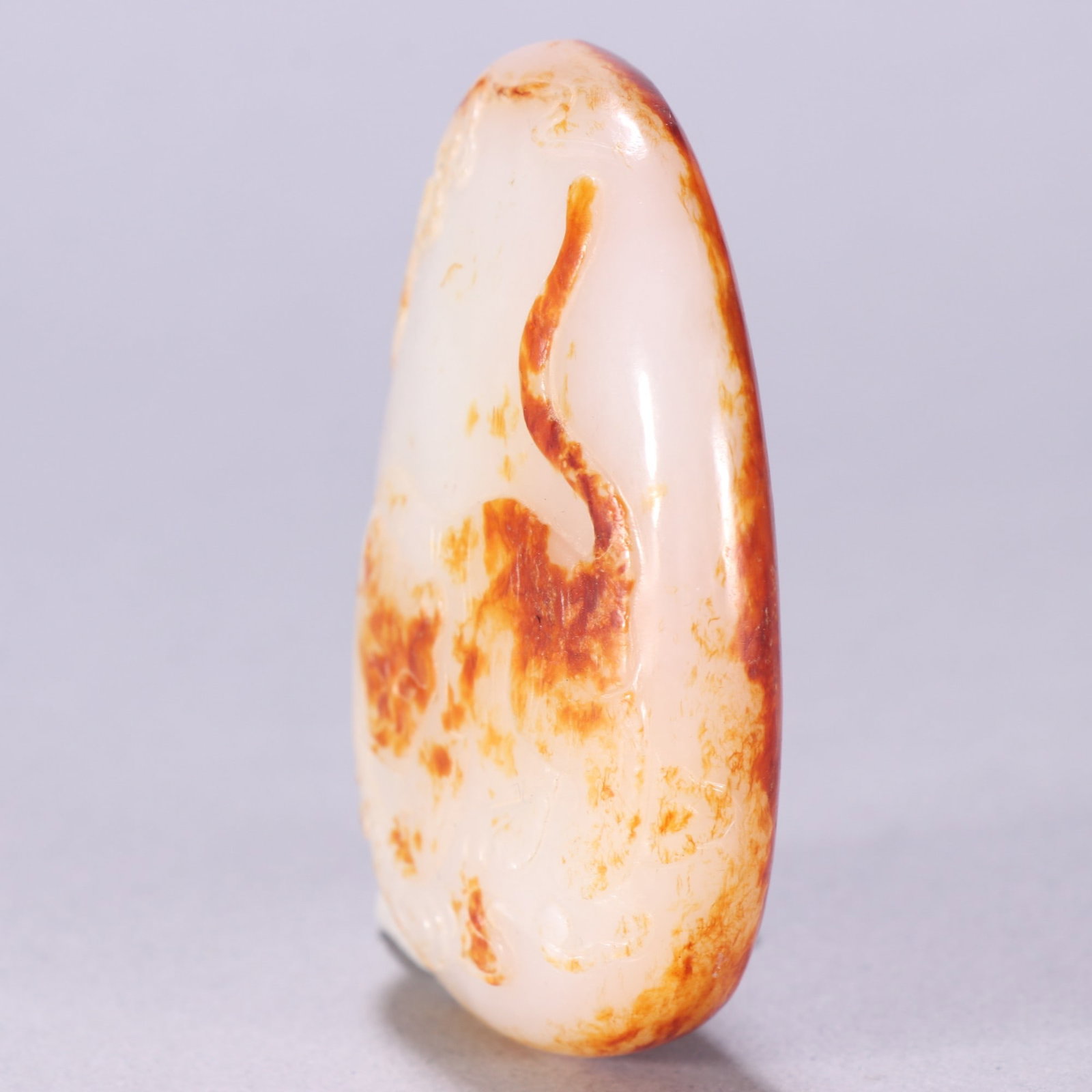 A delicate Hetian jade seed jade tiger-patterned handle - 4