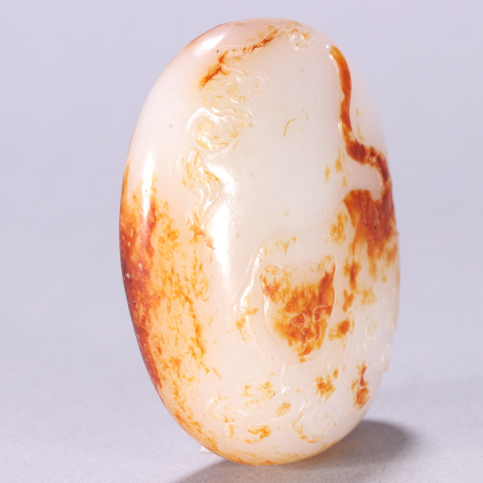 A delicate Hetian jade seed jade tiger-patterned handle - 7