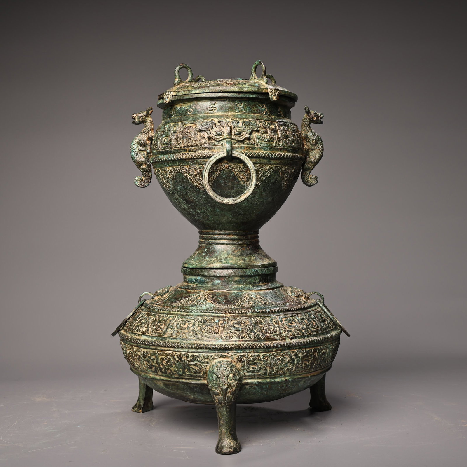 A fine bronze double-layer wine warmer (1 of 10)