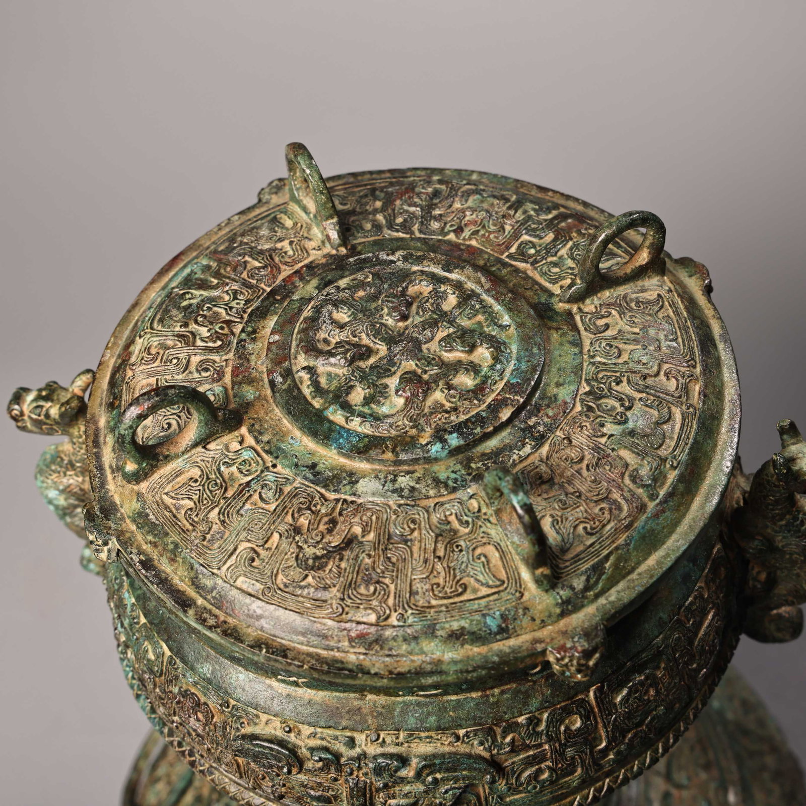 A fine bronze double-layer wine warmer - 3