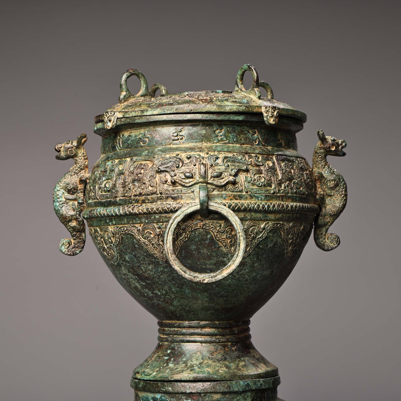 A fine bronze double-layer wine warmer - 4