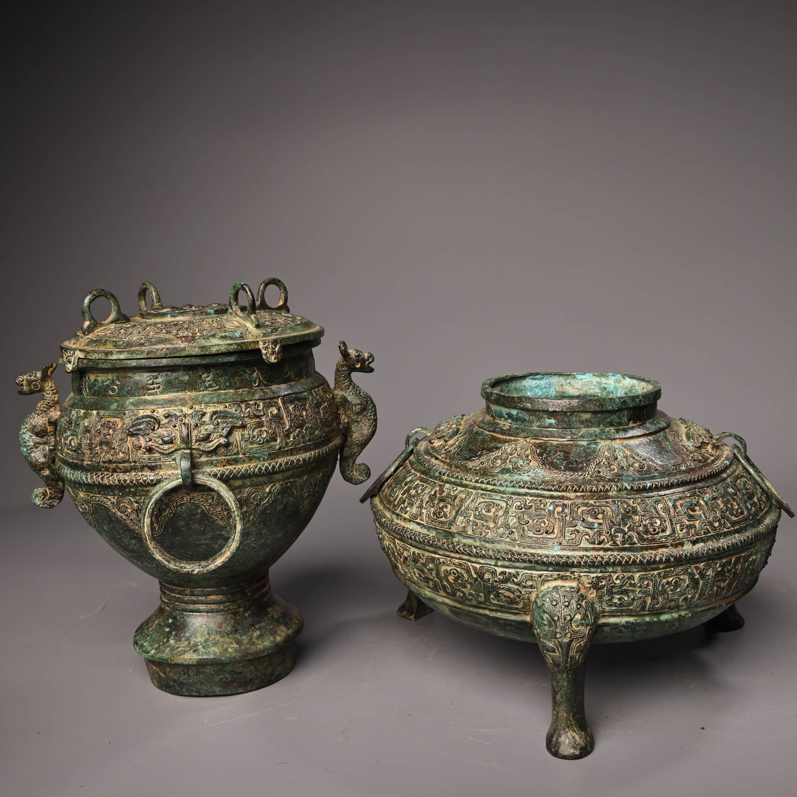 A fine bronze double-layer wine warmer - 5