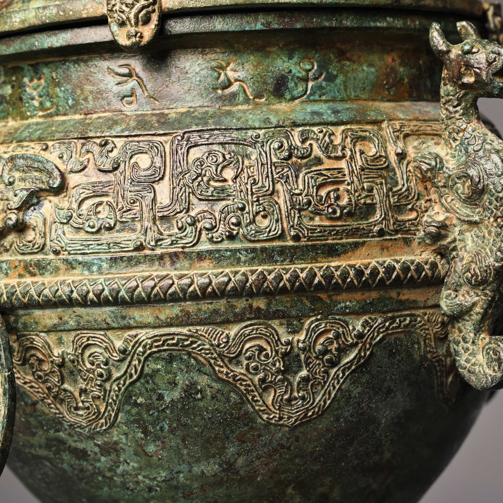 A fine bronze double-layer wine warmer - 6