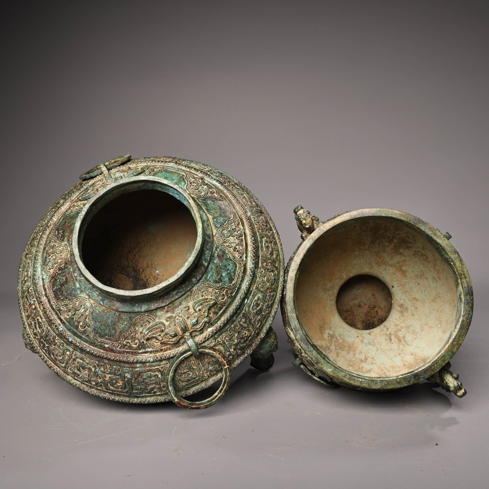 A fine bronze double-layer wine warmer - 7