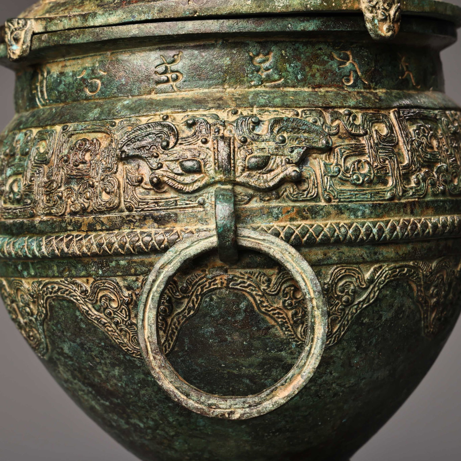 A fine bronze double-layer wine warmer - 9