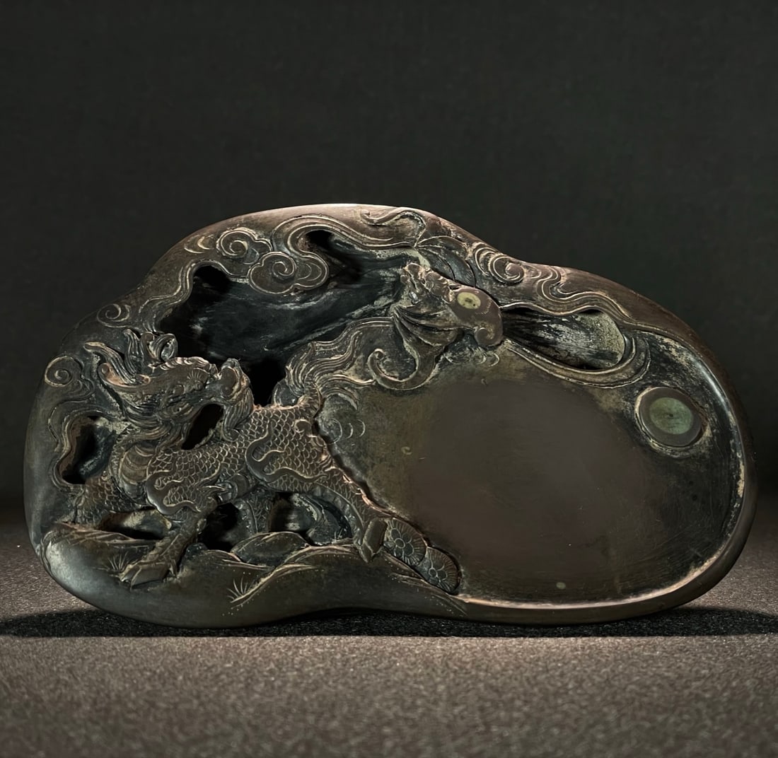 A fine inkstone with both fortune and longevity: A beautiful Fortune and Longevity Double Perfect Duan Inkstone Size:16x9.8x2.6cm W: 0.776 kg Size:16x9.8x2.6cm W: 0.776 kg (The Dimensions Of All Batches Are Manually Measured.If You Need More Detaile