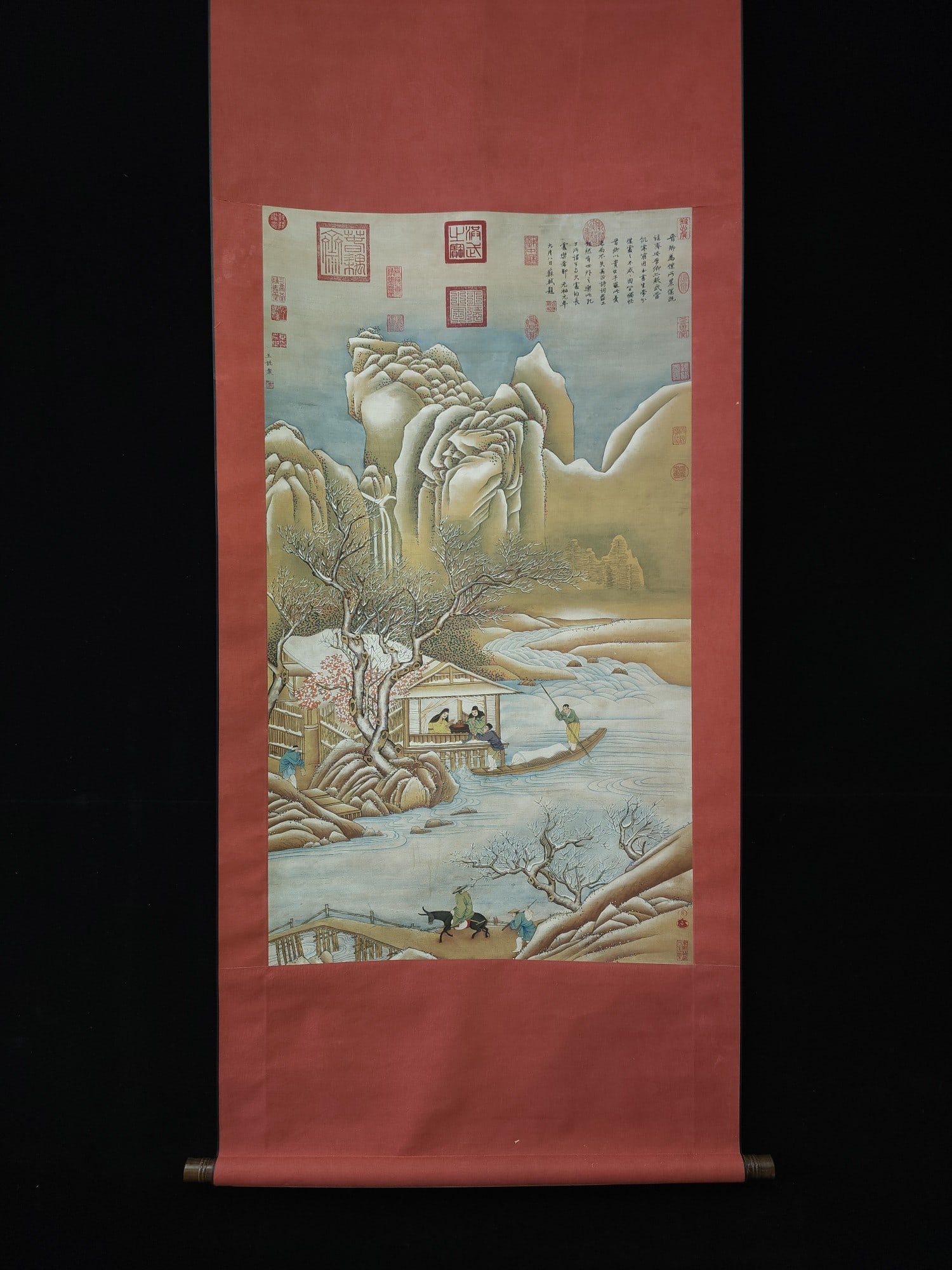A silk portrait landscape by Wang Shen of the Song Dynasty (1 of 9)