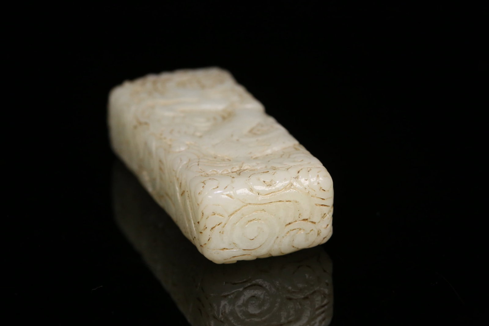 A delicate Hetian jade dragon pattern handle - 5