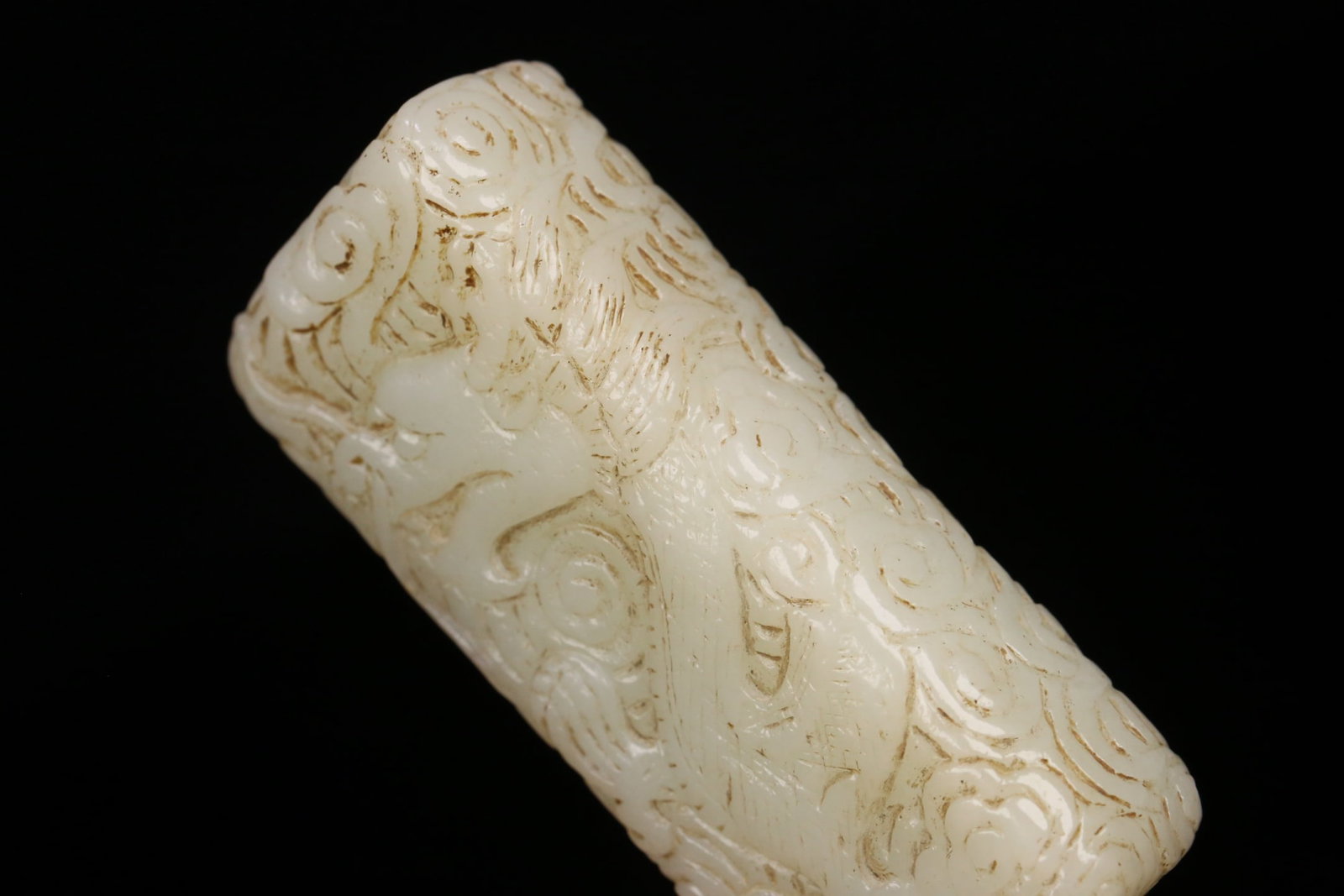 A delicate Hetian jade dragon pattern handle - 6