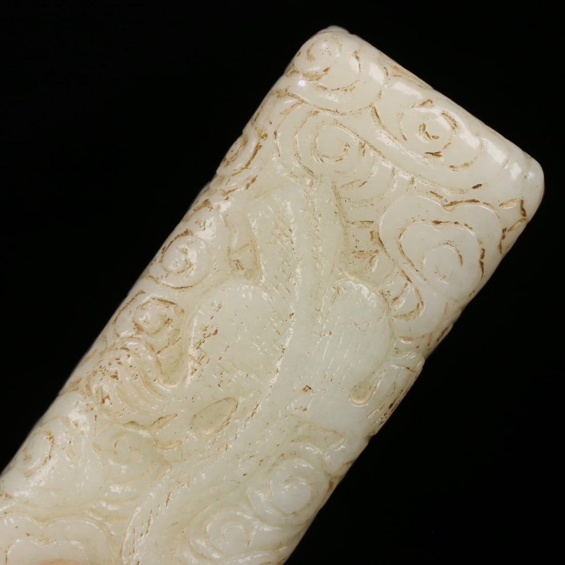 A delicate Hetian jade dragon pattern handle - 8
