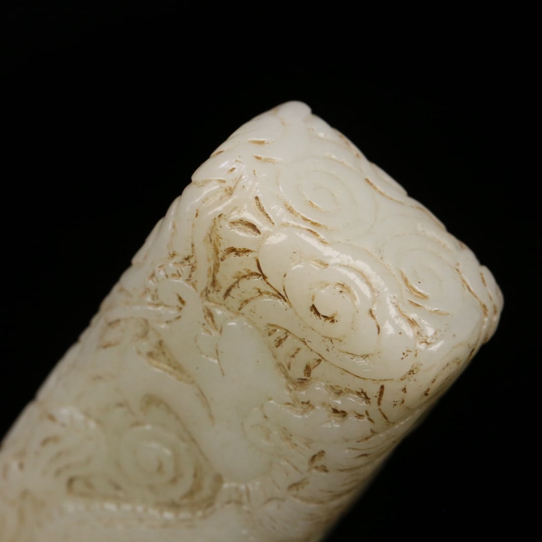 A delicate Hetian jade dragon pattern handle - 9