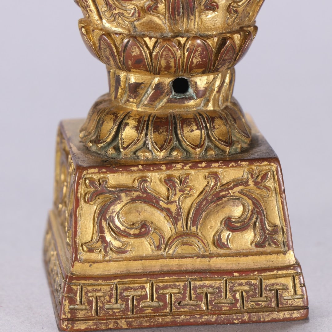 A finely crafted copper gilt scroll pattern seal - 3