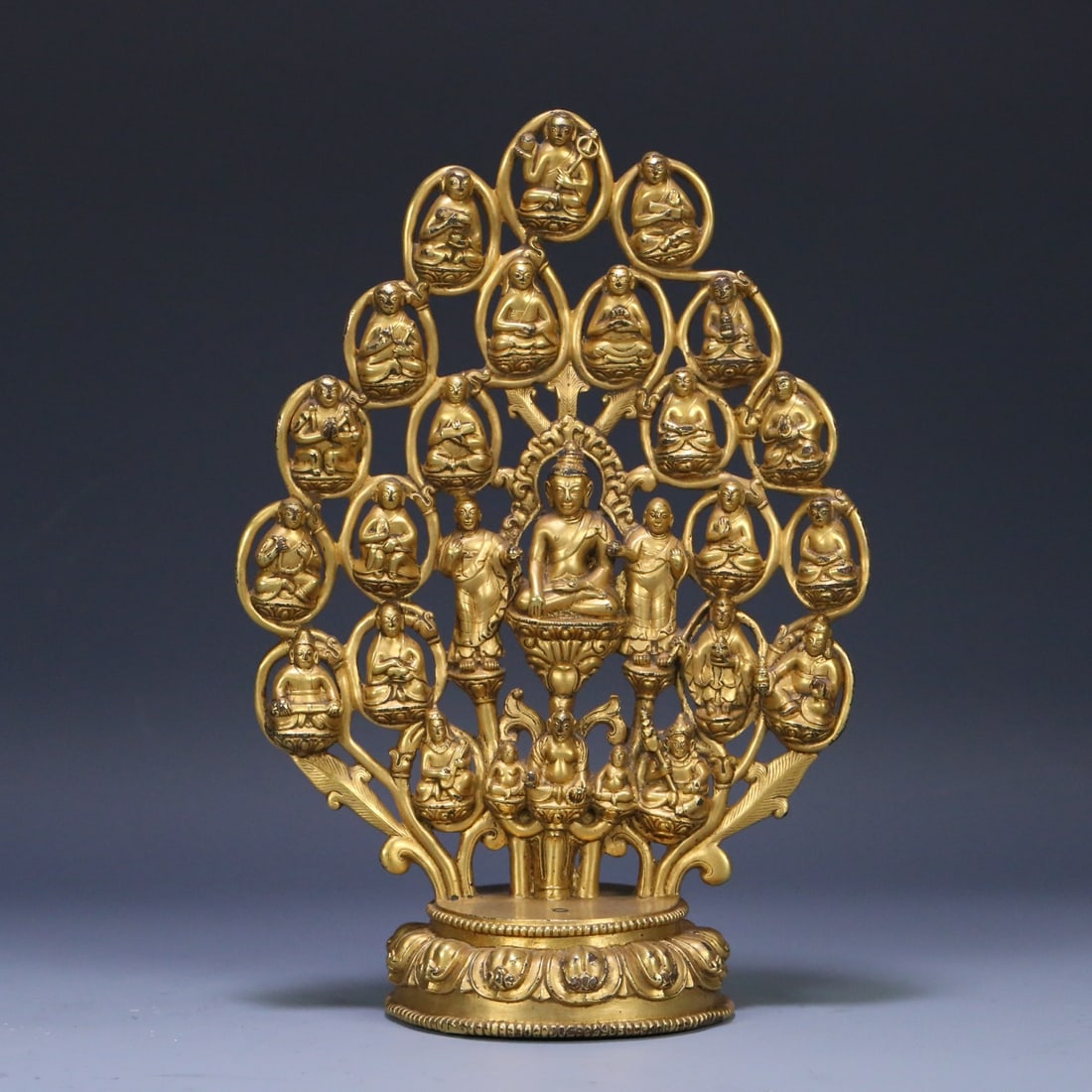 A Qing Dynasty gilded bronze gathering tree (1 of 9)
