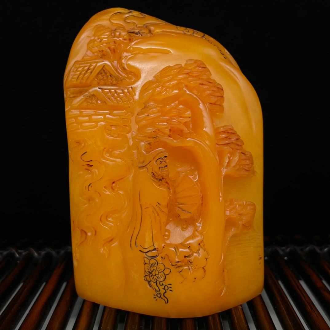 A Boyuan Shishoushan Shitianhuang Stone Seal Ornament: Boyuan's Shishoushan Shitian Huangshi Random Seal Ornament Size:12x7.2x4.5cm W: 0.553 kg Size:12x7.2x4.5cm W: 0.553 kg (The Dimensions Of All Batches Are Manually Measured.If You Need More Detailed
