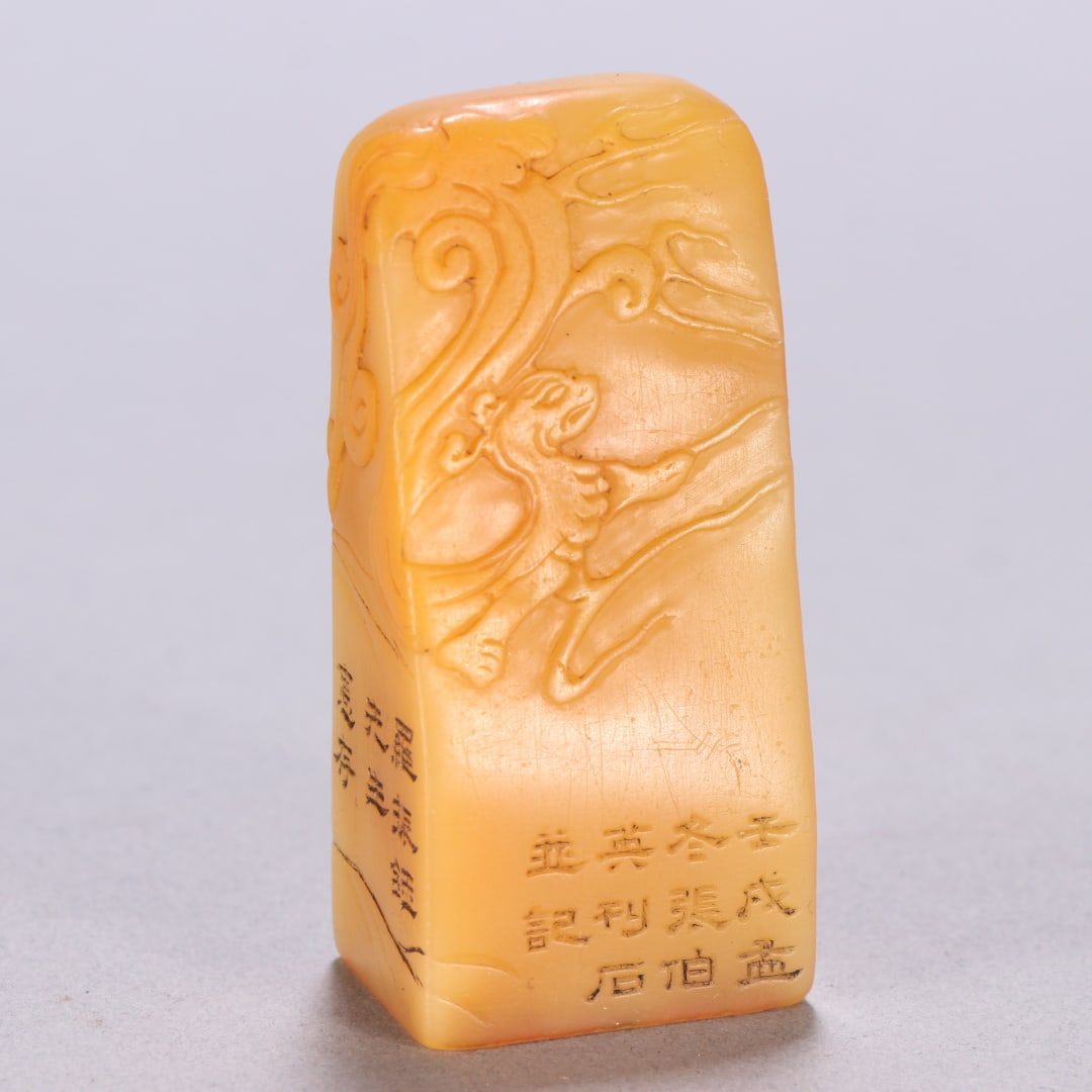 A seal with Tianhuang stone dragon pattern by Zhang Boying (1 of 9)