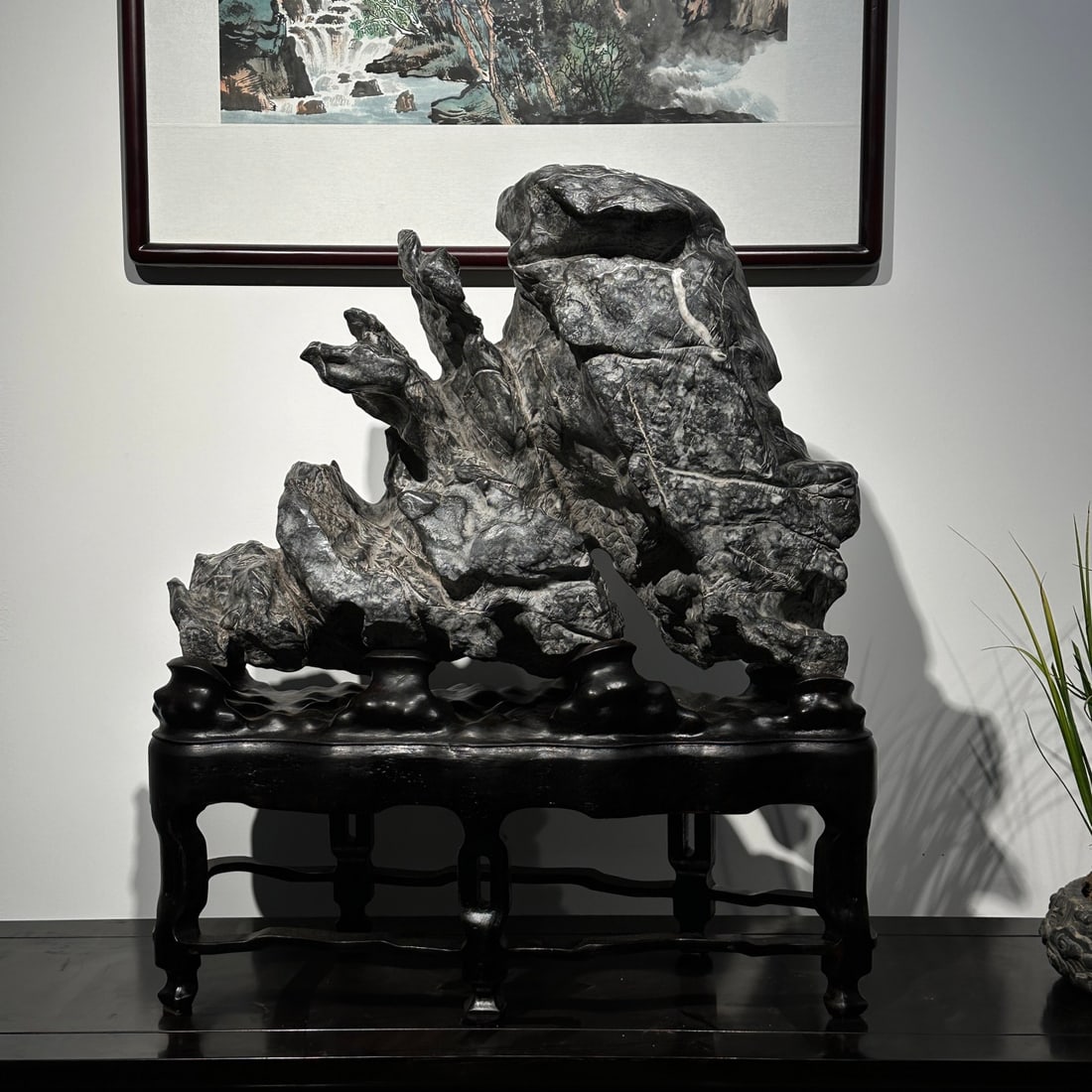 A beautiful Lingbi stone: Exquisite Lingbi stone Size: H: 75cm W:68cm T: 25cm Size: H: 75cm W:68cm T: 25cm (The Dimensions Of All Batches Are Manually Measured.If You Need More Detailed Information, Please Contact Our Customer