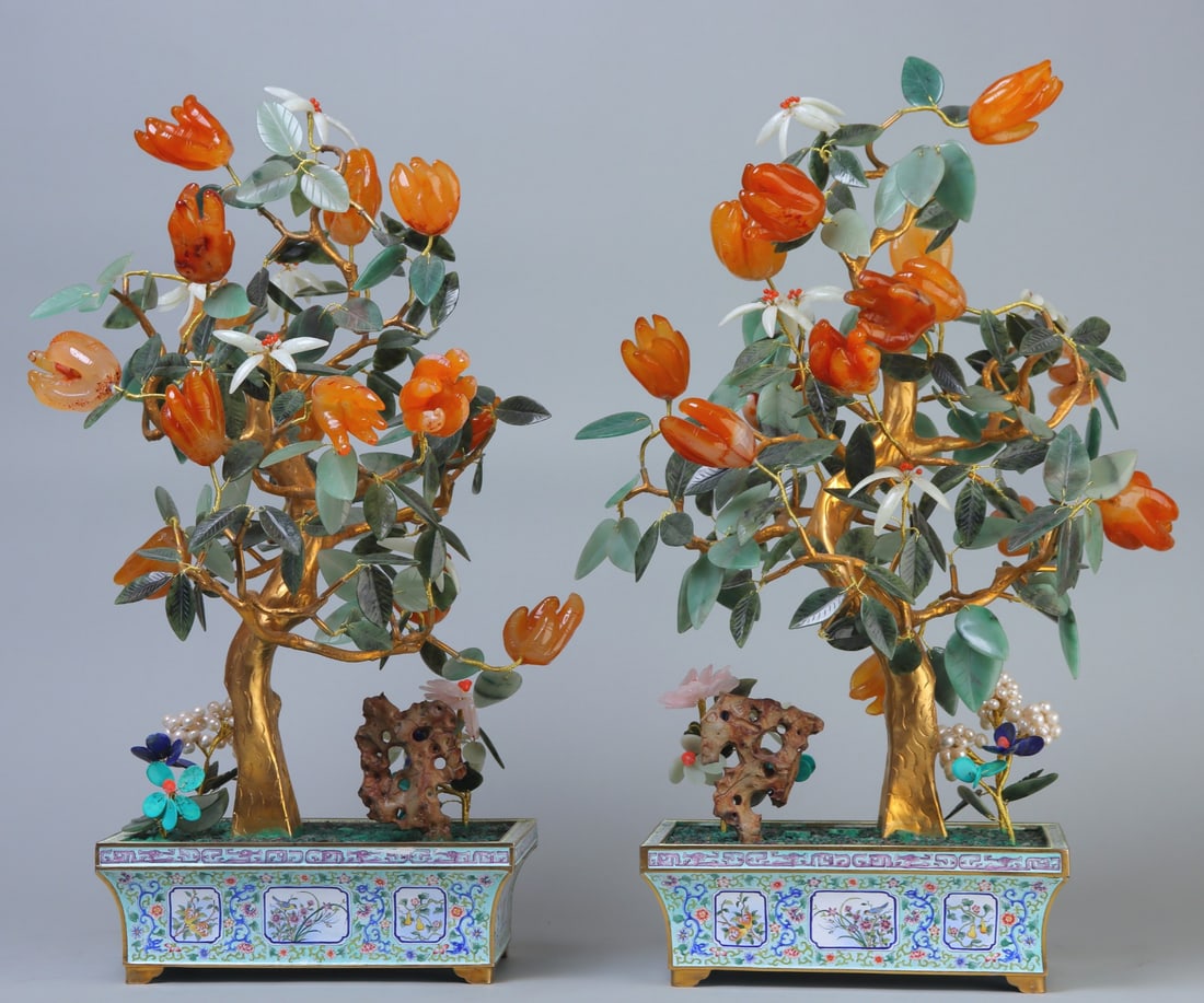 A finely crafted bronze-based painted Buddha Hand bonsai: Exquisite bronze-based painted Buddha Hand bonsai Size: H:54cm L: 30cm W: 28cm Size: H:54cm L: 30cm W: 28cm (The Dimensions Of All Batches Are Manually Measured.If You Need More Detailed Information, 