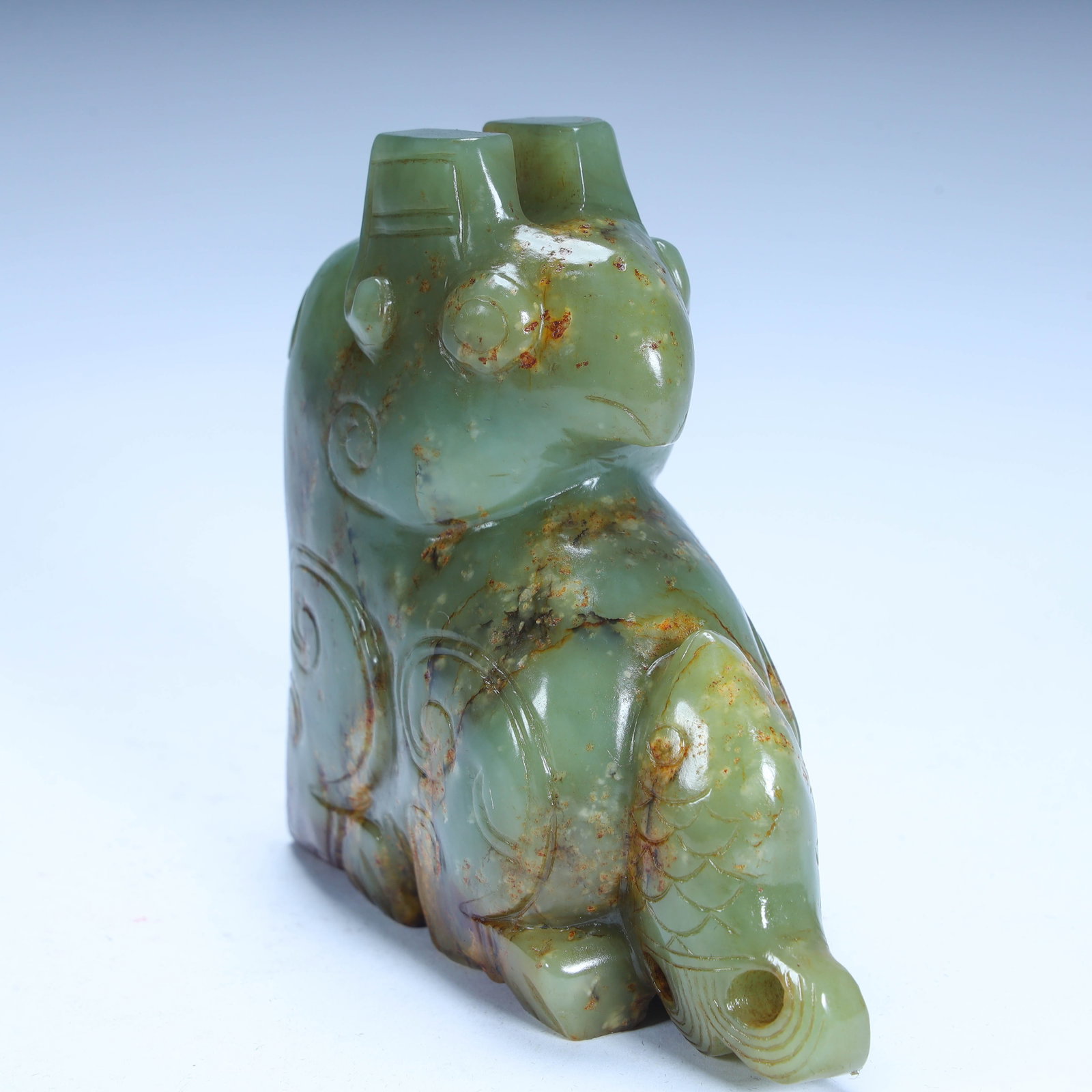 A Han Dynasty jade eagle fish pattern ornament - 8