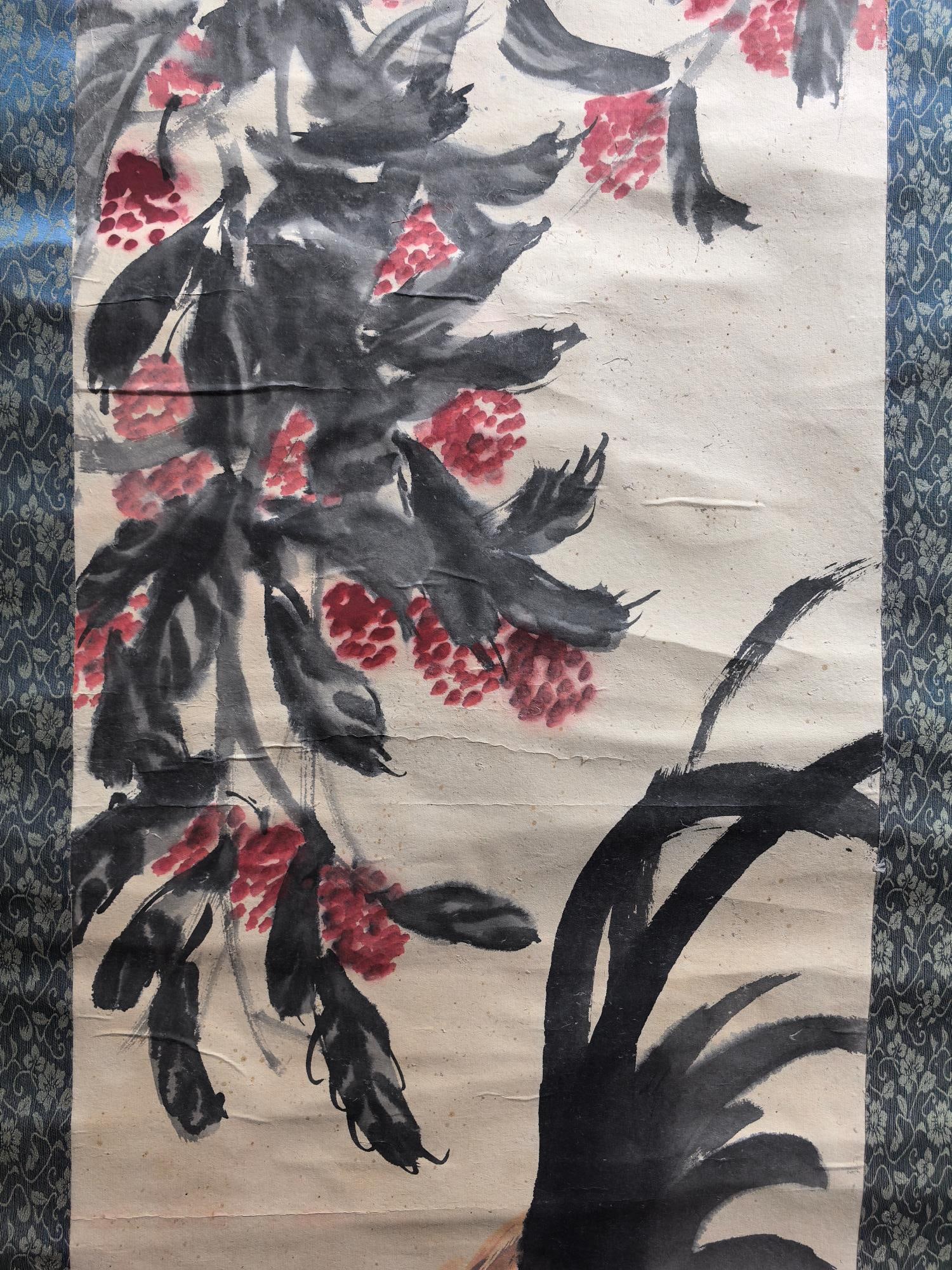 A Chinese Vertical Scroll Ink Painting of Rooster on Paper  - 4