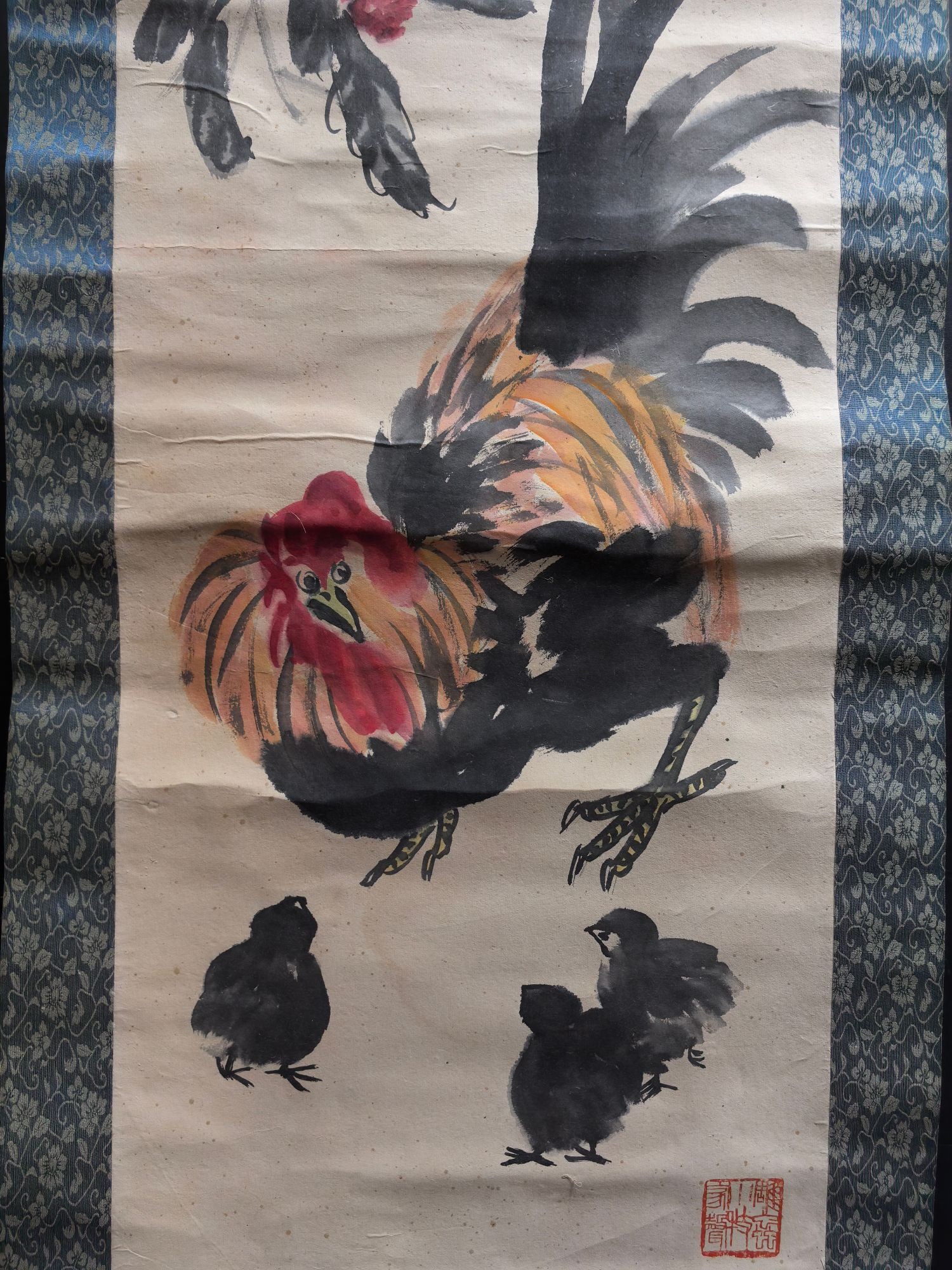A Chinese Vertical Scroll Ink Painting of Rooster on Paper  - 5
