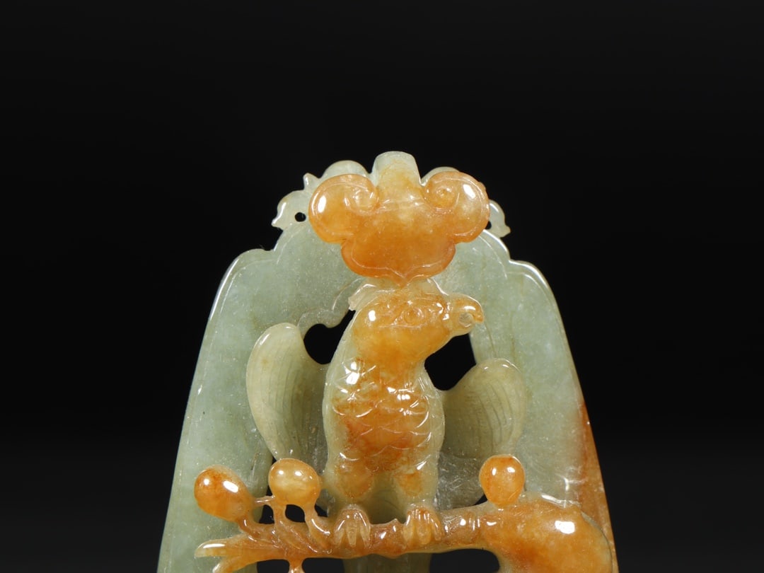 An Exquisite Jadeite Phoenix Pattern Brand - 2