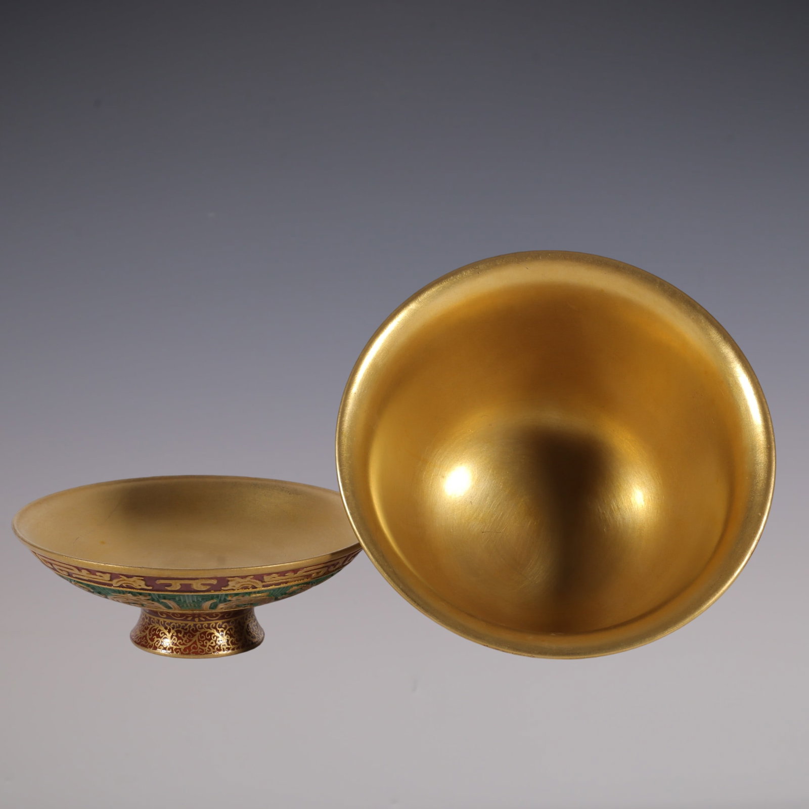 An Exquisite Enamel Green Ground Phoenix Pattern Bowl  - 7