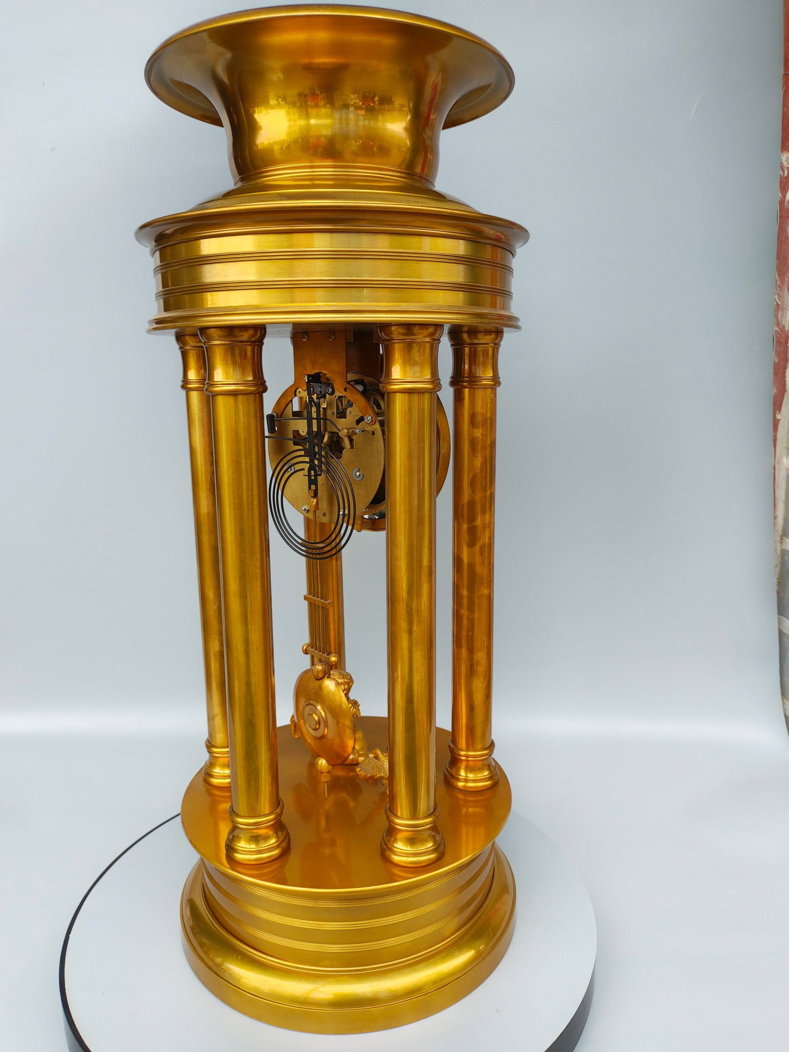 A beautiful classical five-element gilt mechanical clock - 5