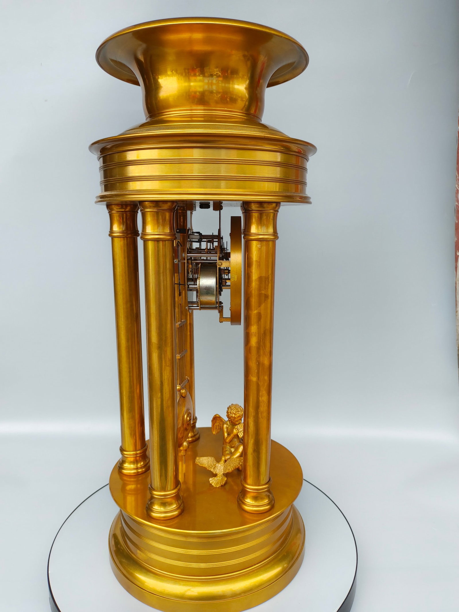 A beautiful classical five-element gilt mechanical clock - 6