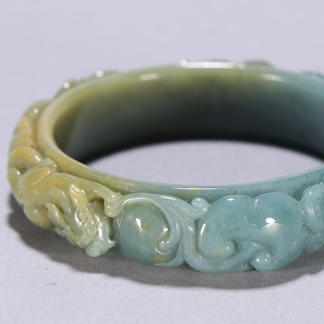 A beautiful jadeite cloud beast pattern bracelet - 2