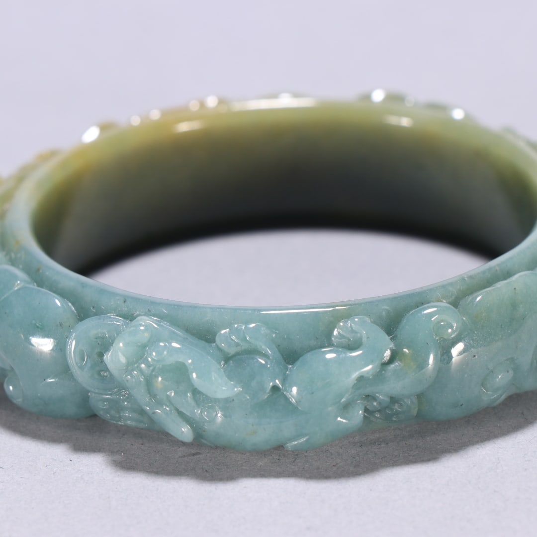 A beautiful jadeite cloud beast pattern bracelet - 3