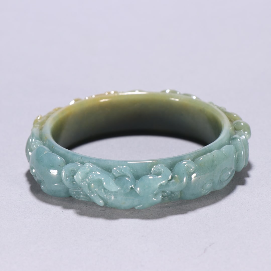 A beautiful jadeite cloud beast pattern bracelet - 4