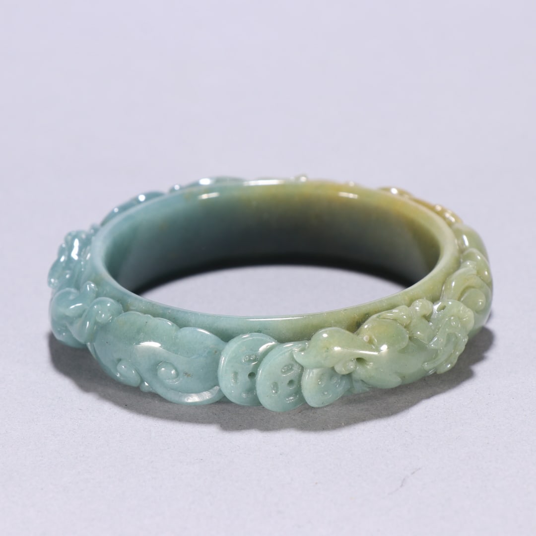 A beautiful jadeite cloud beast pattern bracelet - 6