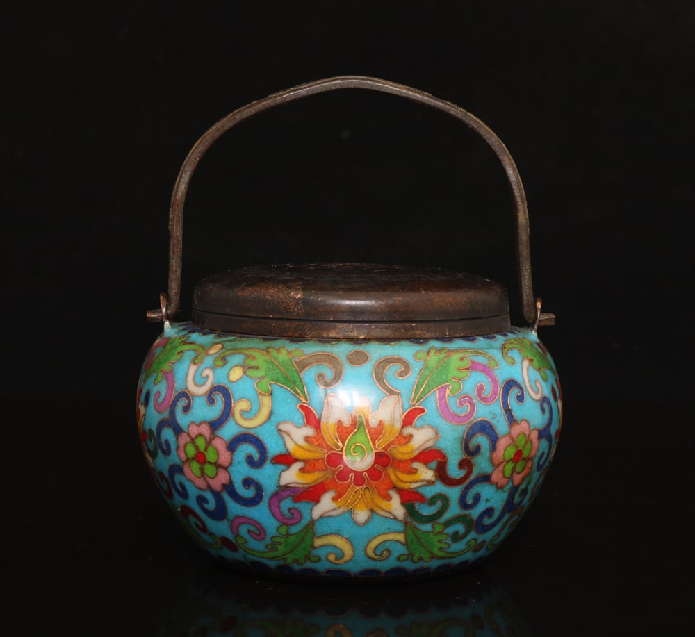 A beautiful cloisonne pure handmade cloisonne enamel large hand warmer (1 of 9)