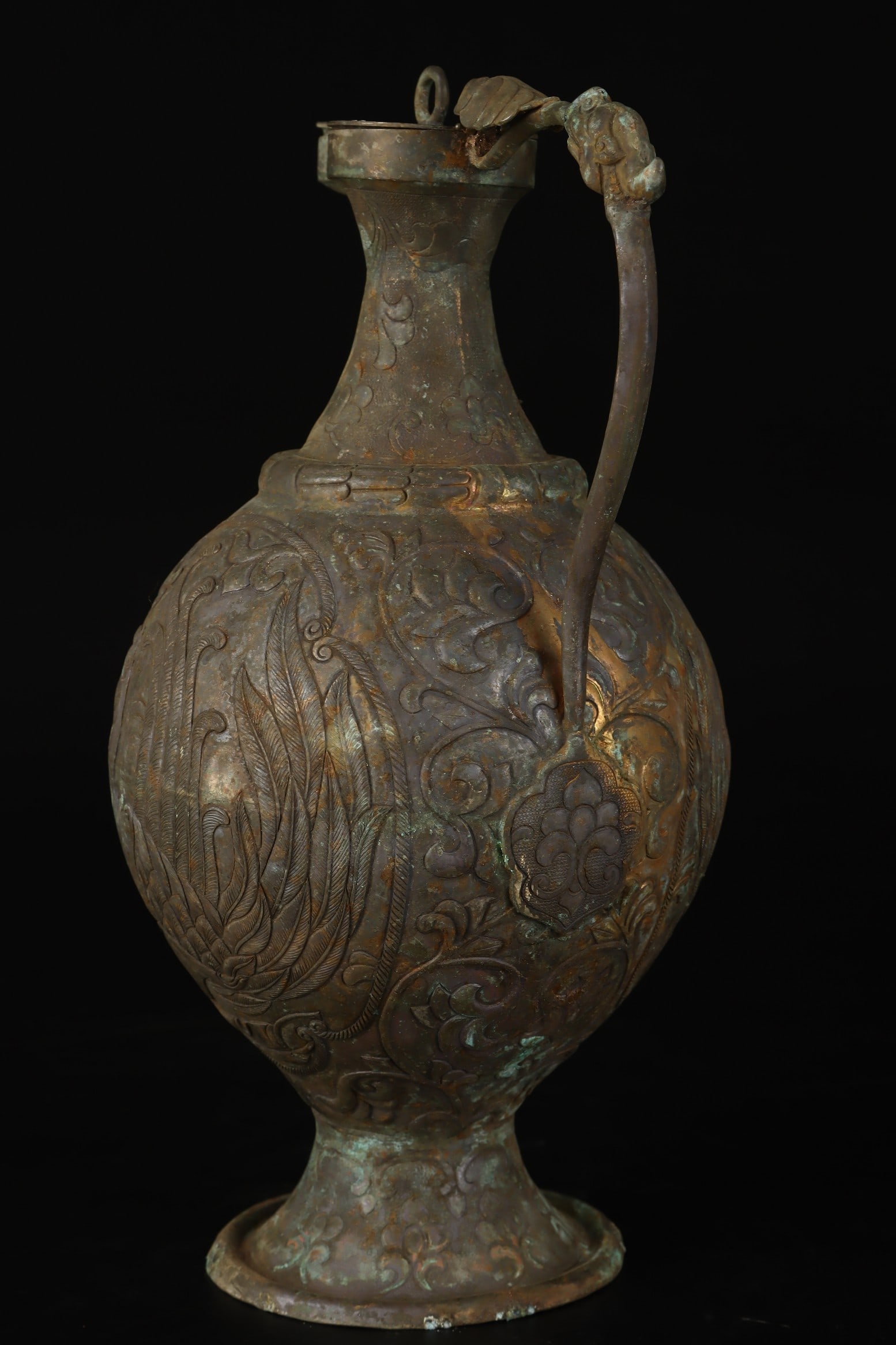 An Exquisite Silver Phoenix Pattern Ewer - 2