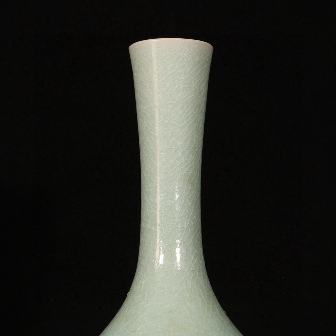 A Song Dynasty Qinglong Temple Ru kiln cloisonnÃ© enamel long-necked vase with colorful dragon - 2