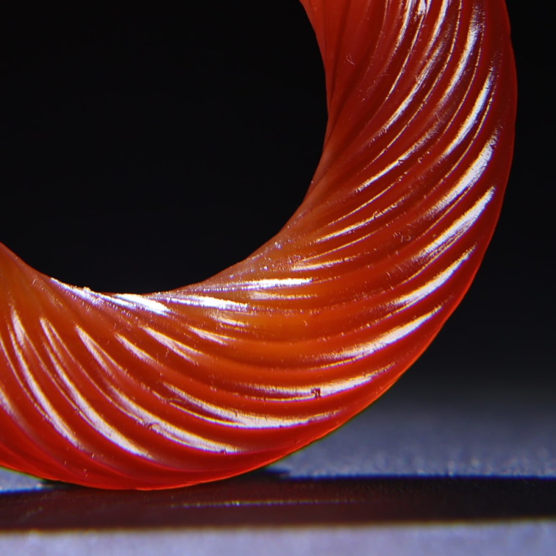 A beautiful red agate twisted wire ring - 5
