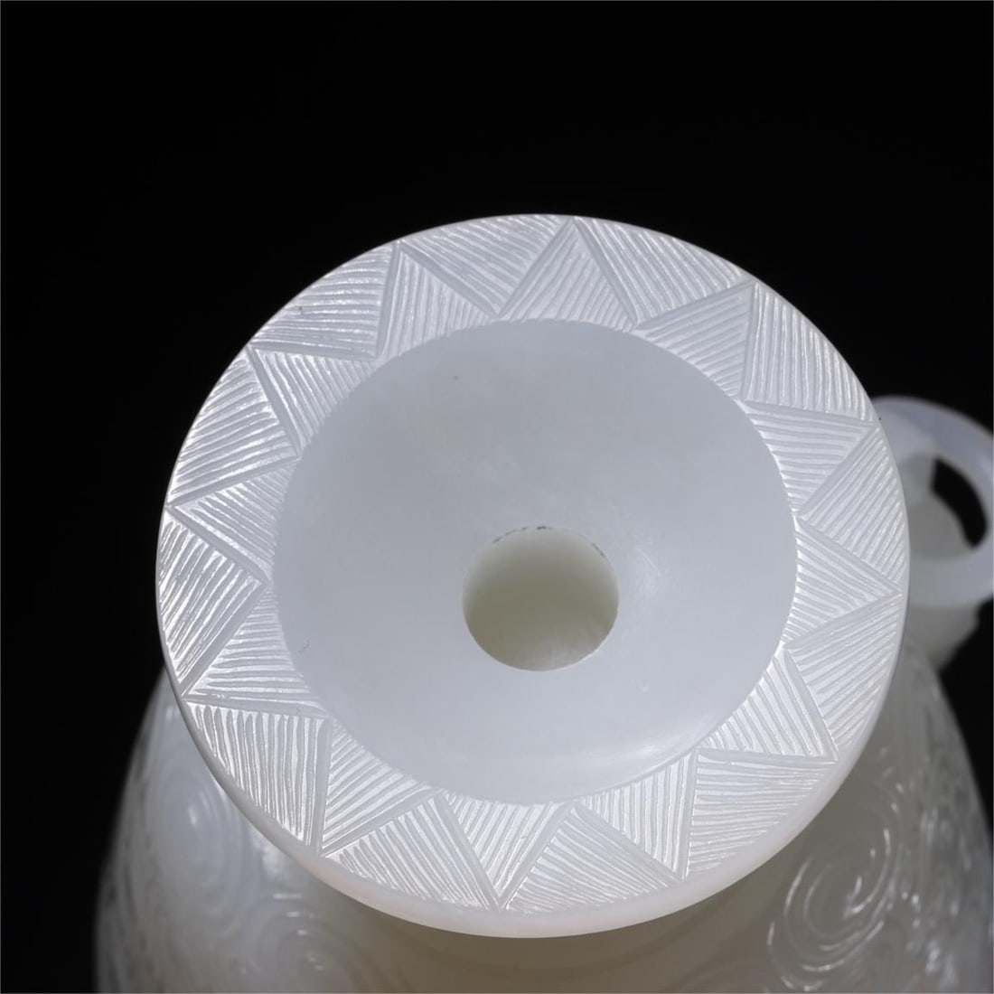 A beautiful Hetian white jade double-handled cup - 9