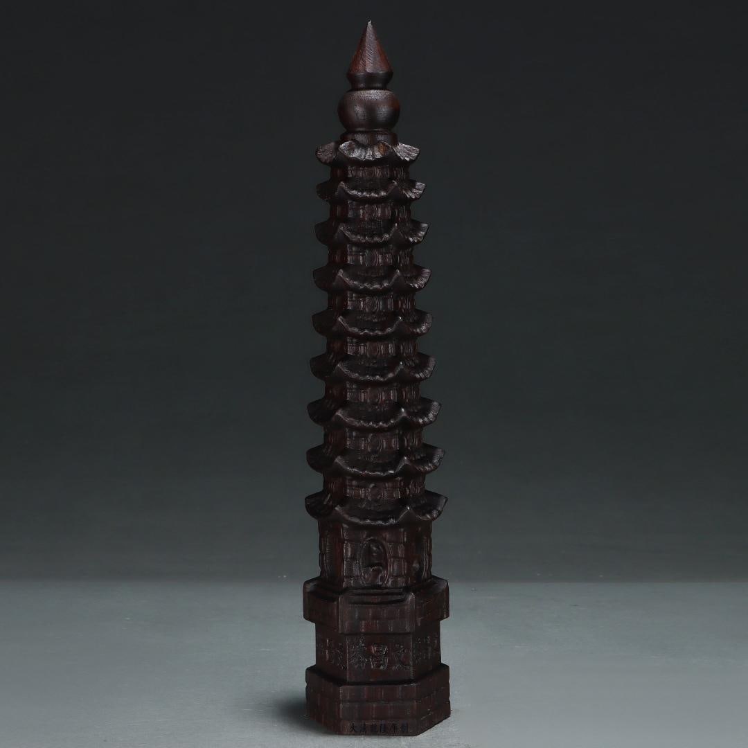 A beautiful nine-story agarwood Wenchang Pagoda (1 of 7)