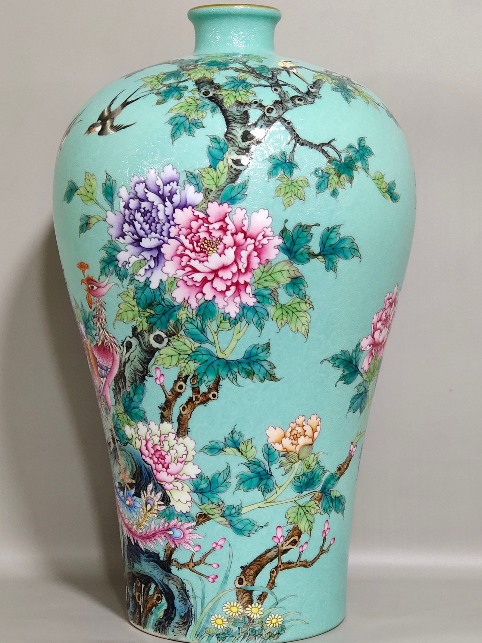 A Turquoise Green Flower Flower Five Relationships Painting Poetry Plum Vase made during the (1 of 9)