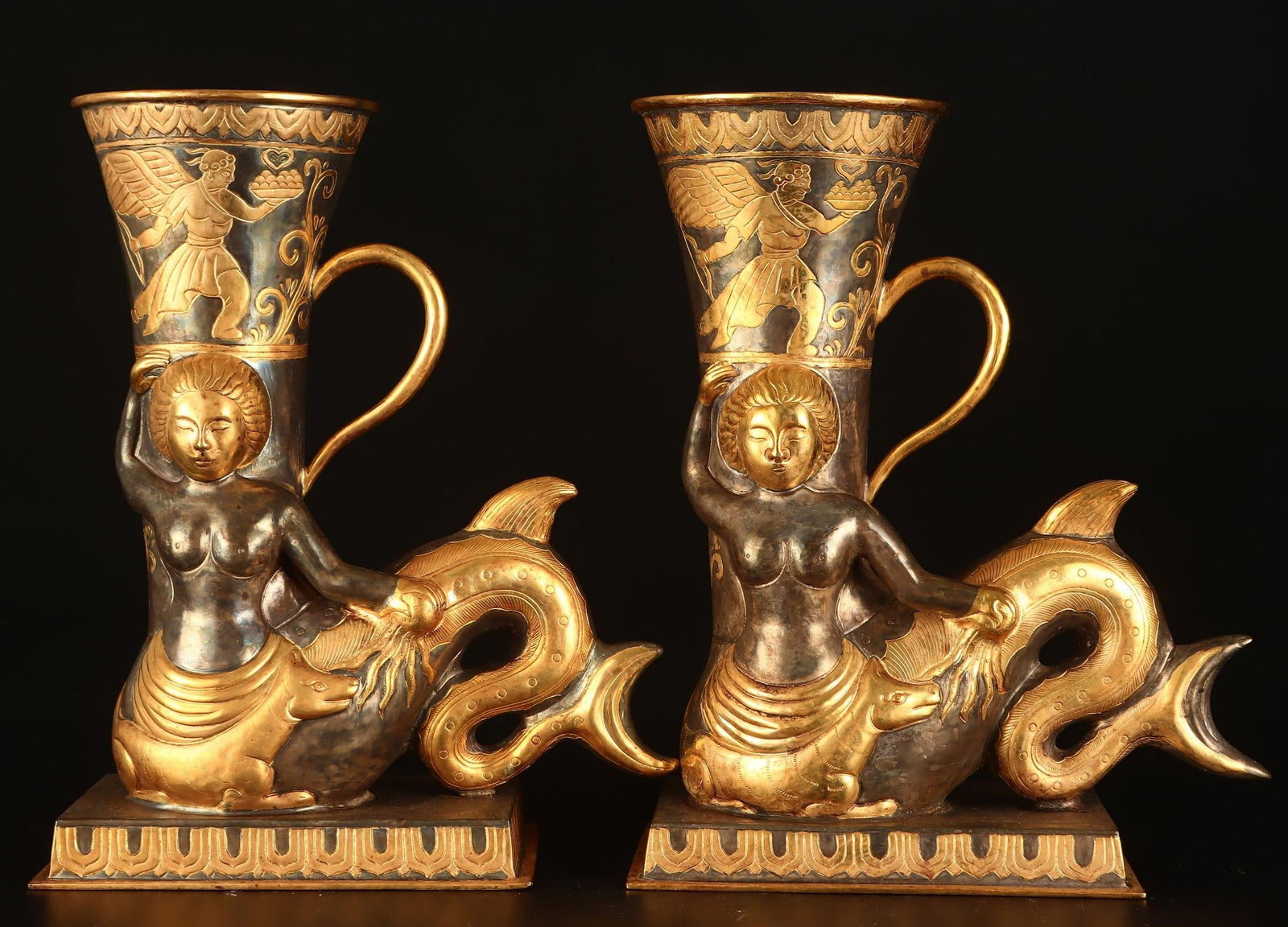 A beautifully gilded Persian figure cup (1 of 9)